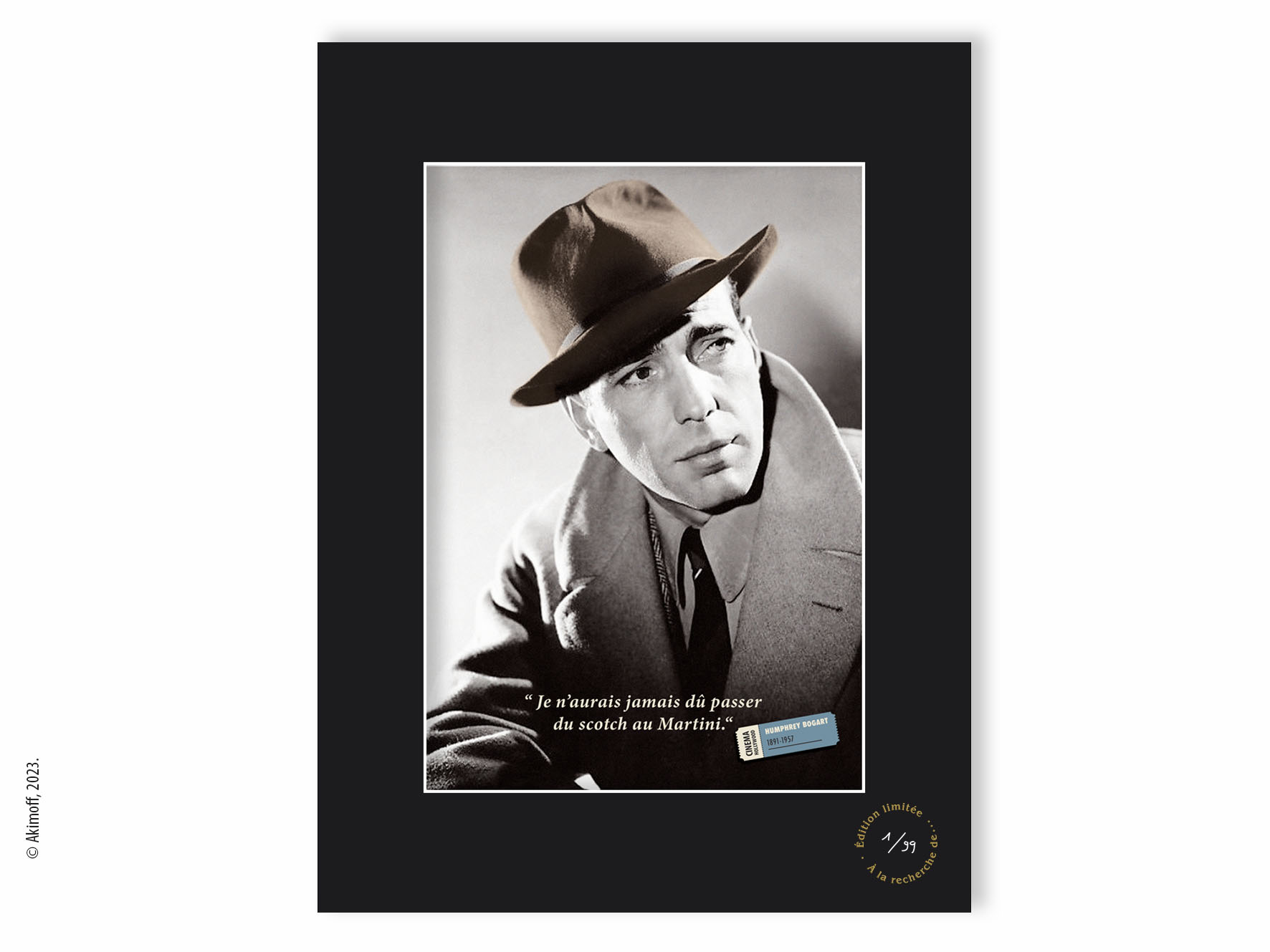Humphrey Bogart - Tirage de collection coloris - les toile d'Hollywood