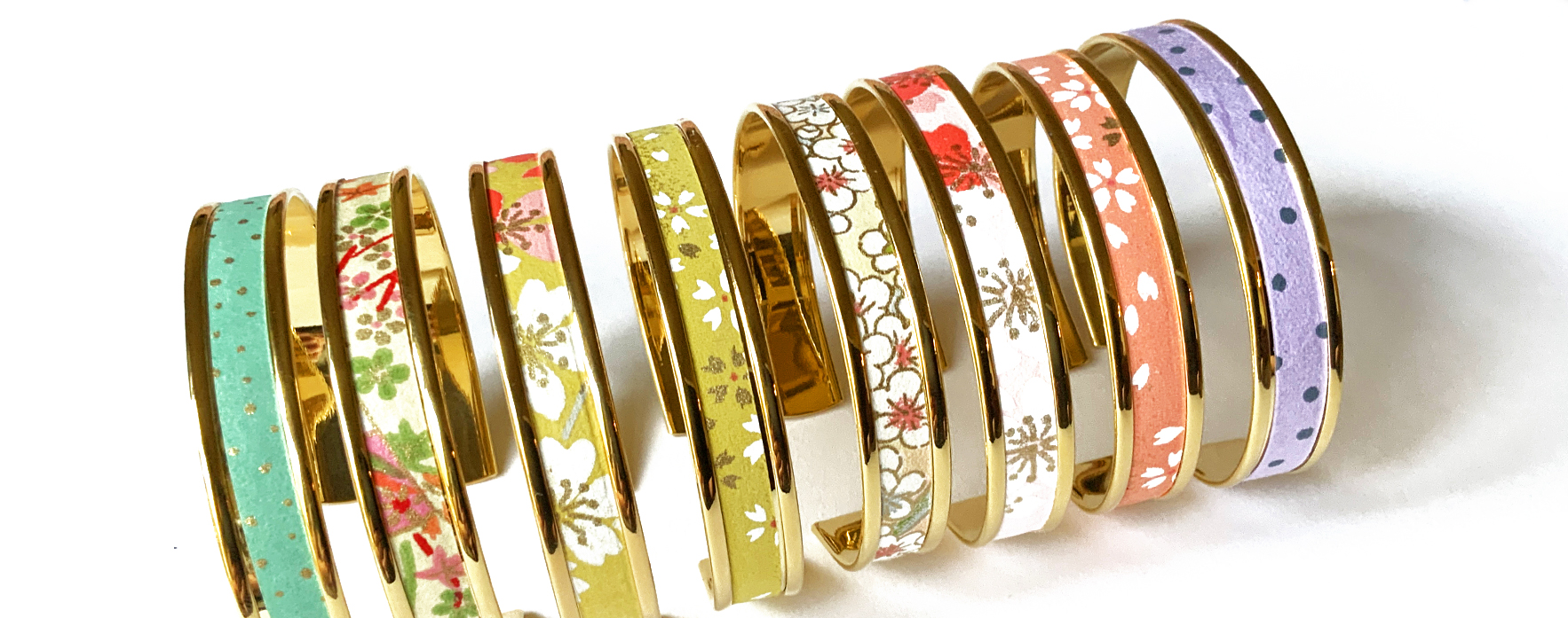 Bracelets en tain et papier japonais