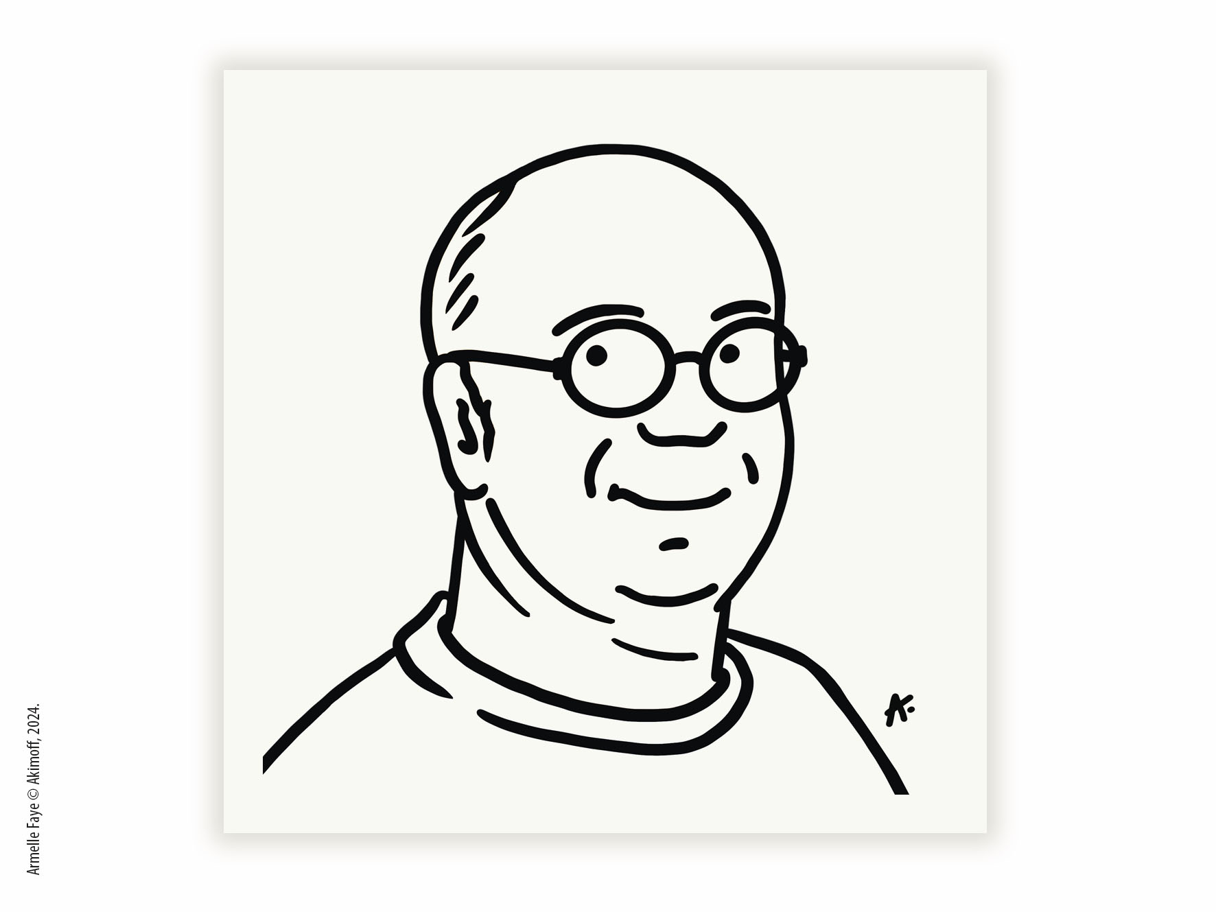 Illustration portrait d'identit en noir & blanc papier fine art