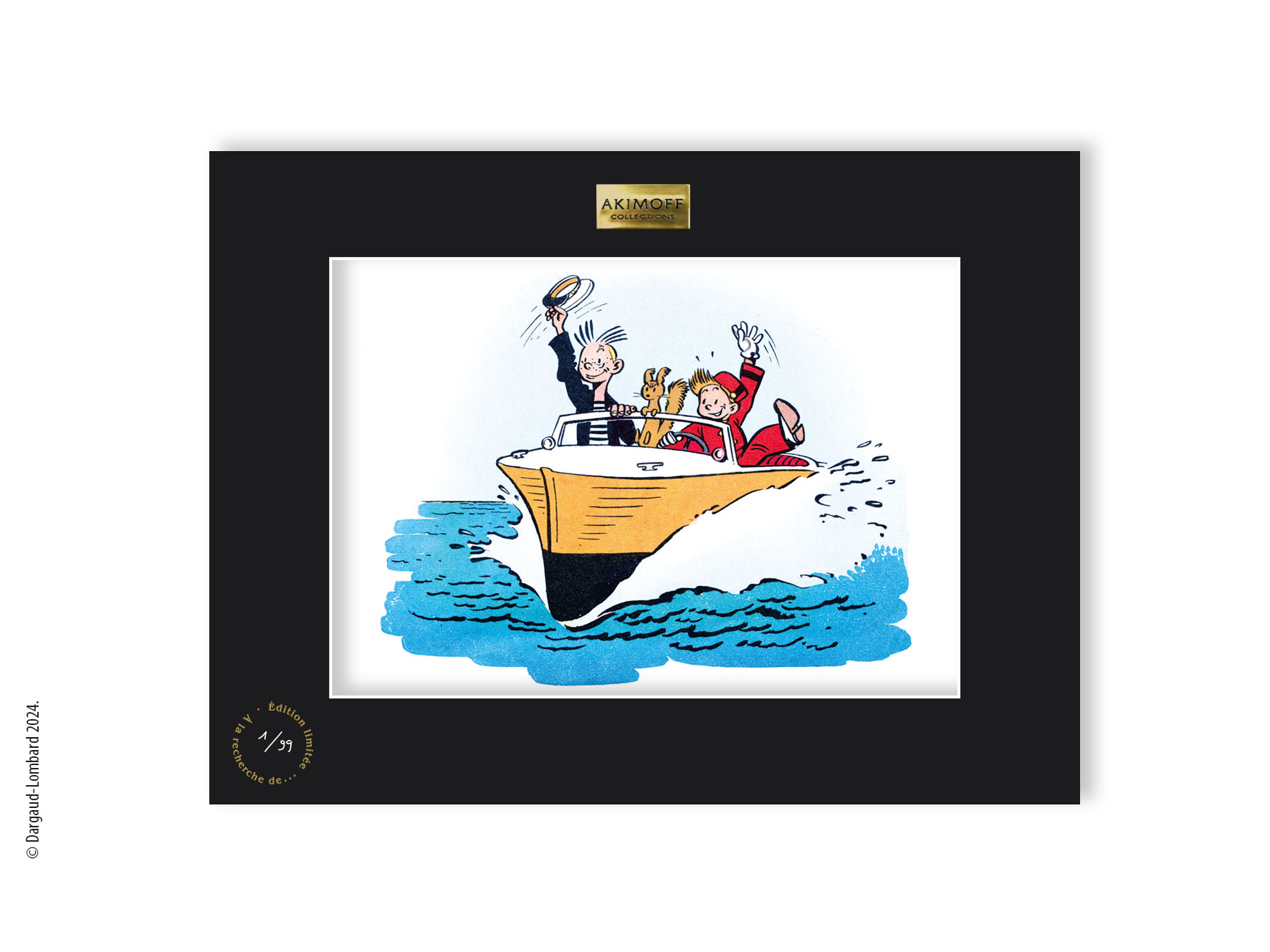 TIRAGE DE COLLECTION SPIROU FANTASIO ET SPIP EN BATEAU